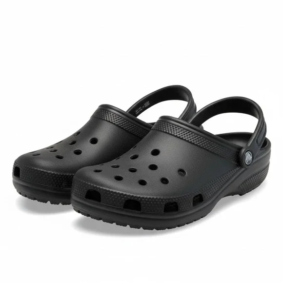 Crocs Classic Clog Black Men Size 8 Women's 10 Wide Slip‎ On Casual Shoes