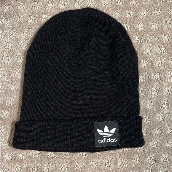 Adidas Black Trefoil Logo Winter Hat