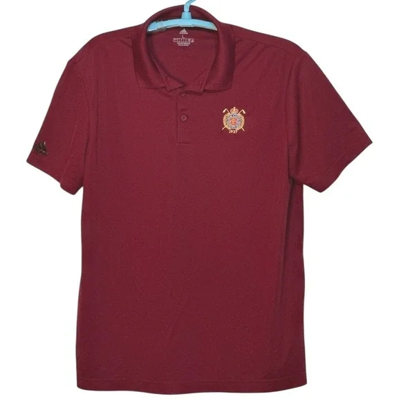 Adidas Primegreen Golf Polo Shirt Mens Burgundy Pine Lakes CC Embroidered Logo L