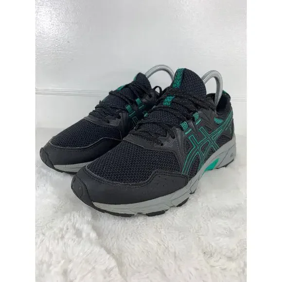 ASICS Gel-Venture 8 Women's Size 7 Black/Green Running Shoes 1012B230