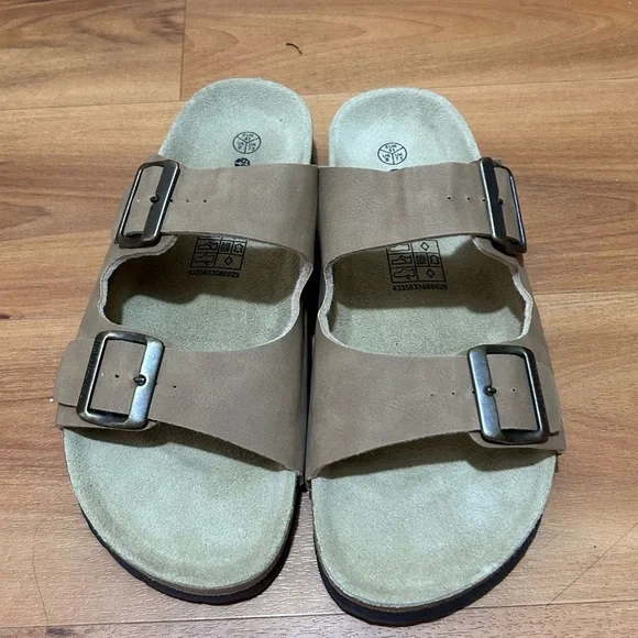 Natural Walk‎ Tan Double Strap Sandals