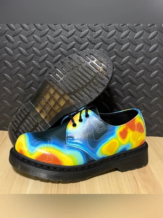 DR. MARTENS 1461 Genix Nappa Shoes Weather Heat Map Mens Size 7 Womens Size 8