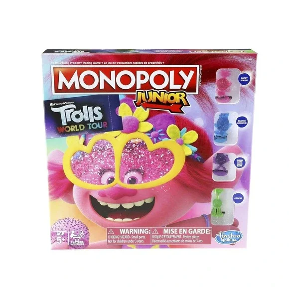 Monopoly Junior Game DreamWorks Trolls World Tour Edition ~ New Sealed Packaging