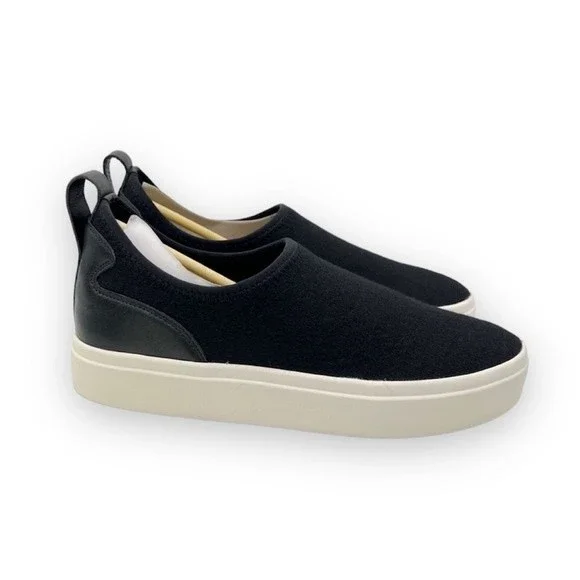 NEW Lucky Brand Womens Size 8.5 Black White Platform Slip On Sneakers Shoes