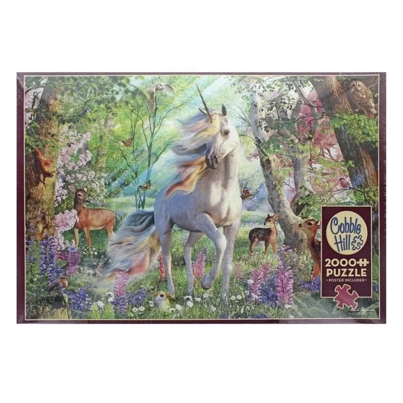 UNICORN & FRIENDS DAVID PENFOUND COBBLE HILL PUZZLE 2000 Pc Poster Mythical