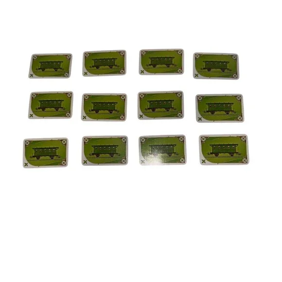Days of Wonder Ticket to Ride Set of 12 Green Caboose Car Train Cards Parts