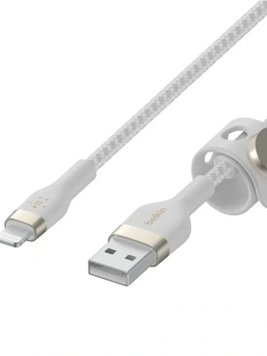 Brand new- belkin White and Gold Braided Lightning to USB Cable