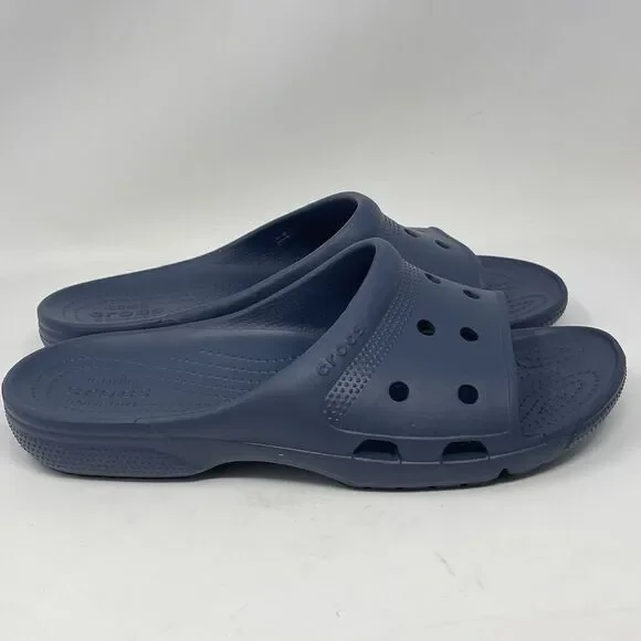 Crocs Coast Slides Sandals Mens 10 Blue Slip On Comfort Casual Beach Summer