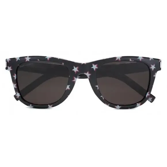 Saint Laurent Stars Print Square Sunglasses‎ Black Made in Italy