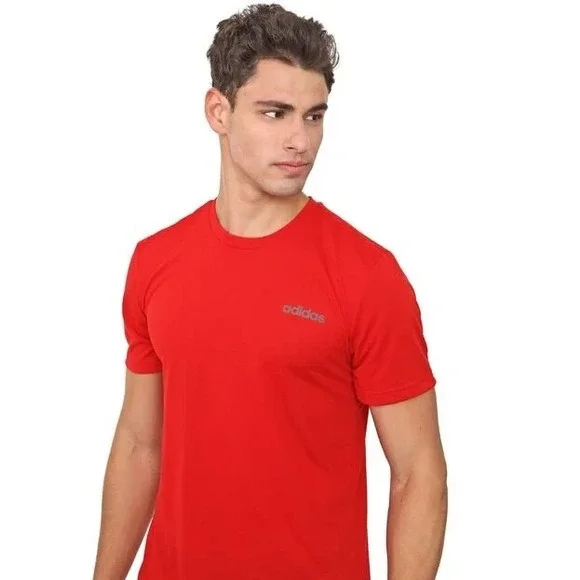 Adidas Mens L Workout Athletic Red Tee T-Shirt Red‎ Short Sleeve NWT