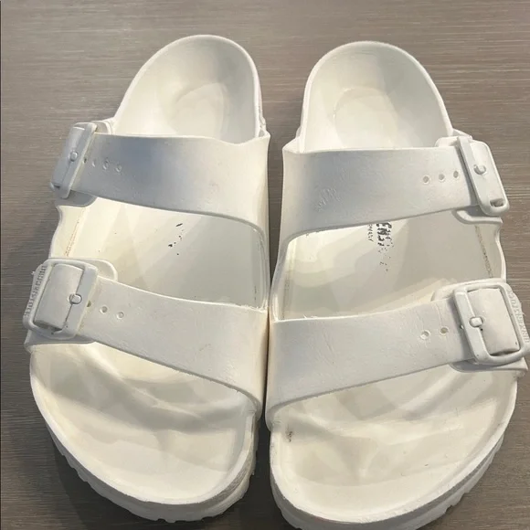 White‎ Birkenstock Double Strap Sandals