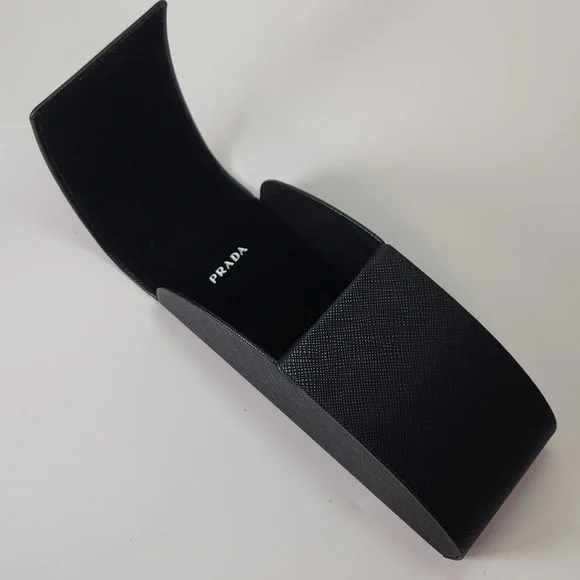 PRADA SAFFIANO Black Leather Sunglasses Case EUC