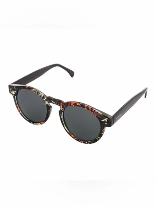 KOMONO women's Clement Fern Sunglasses NEW round black red