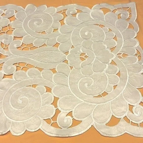 53” x 15.5” Cutout Embroidery Table. Runner NEW