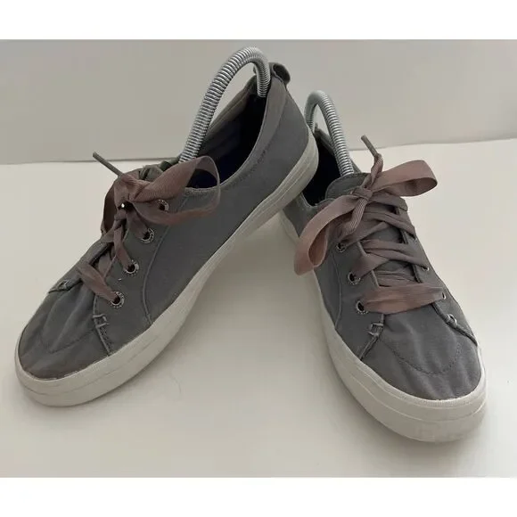 Sperry Top Sider‎ Ribbon Laced Boat Sneakers Gray Women's 8.5