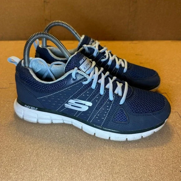 Skechers Synergy Elite Status Navy Blue Sneakers 11963 Womens Size 6.5