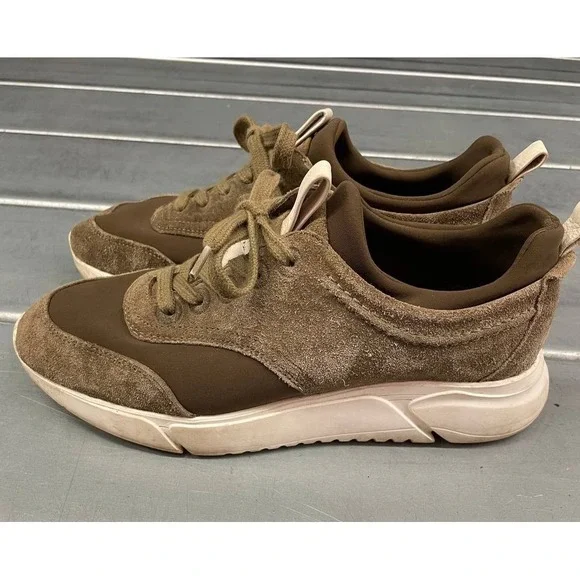 Massimo Dutti Trainers Sneakers‎ Womens EU 39 US 8/8.5 Olive Green Suede, Sock