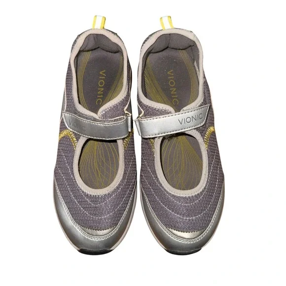 Vionic Sunset Mary Jane Womens 7 Pre-Owned Sneaker Grey Athletic Strap 334SUNSET