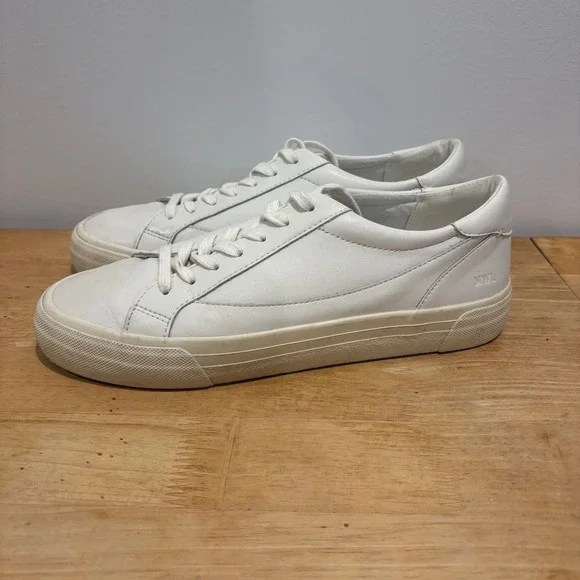 Madewell MWL Court Sneakers Womens White Size 9.5 Leather Low Top Lace Up Shoes