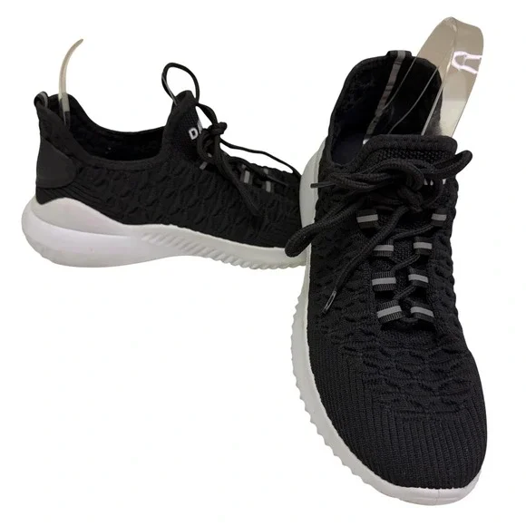 Danskin Women 8.5 Black Stunt Vegan Knit Athletic Walking Sneakers