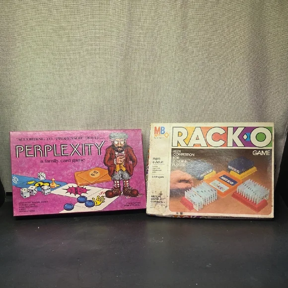 1984 Vintage Hoyle Perplexity Card Game, Vintage RACK-O Card Game  Milton Bradle