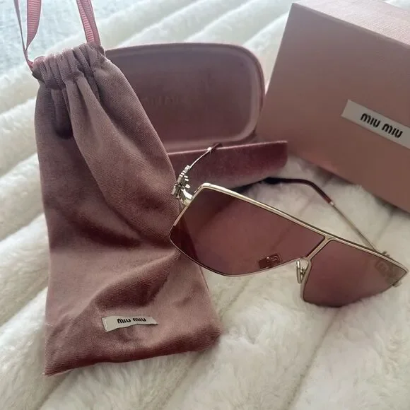 NEW RARE MIU MIU MIRRORED SHIELD SUNGLASSES