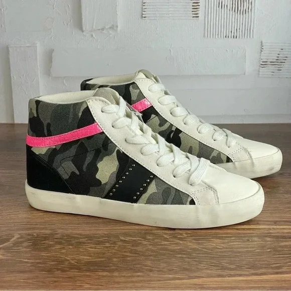 Nine‎ West Green Camo High Top Sneakers NEW Size 7