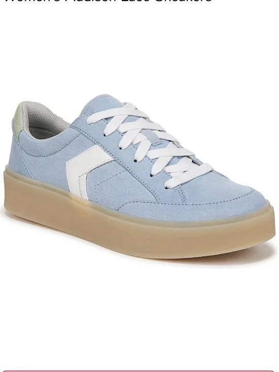 Dr Scholls 🌀NWT! Women’s Light Blue faux suede Lace-Up Sneaker