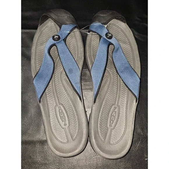 Keen Mens Blue Barbados TG Flip Flop Sandals 12