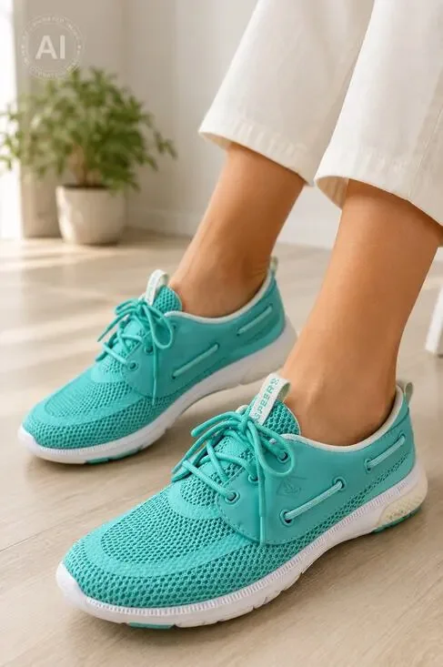 Sperry Float Boat Shoes Aqua Mesh Lace Up Water Shoes Women’s Size 8 STS85683
