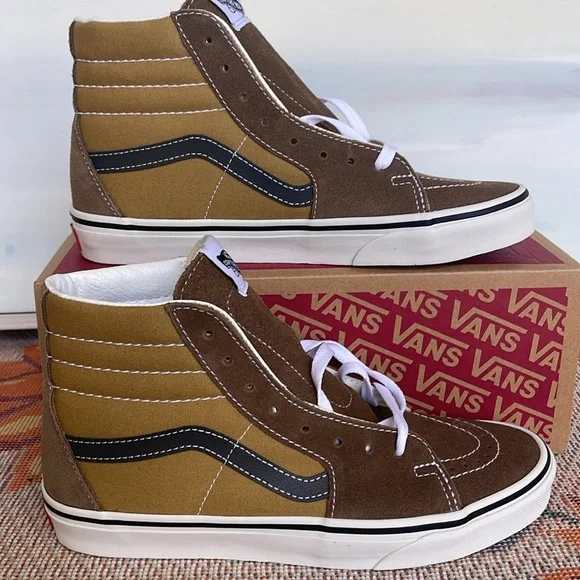 Vans WMNS Sk8-Hi Canvas/ Suede Pop Browm/Mu VN000CHXBF0 Sneakers