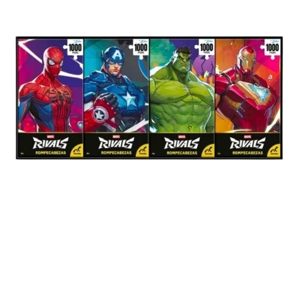 1000 X4 Marvel Puzzle Pieces Set - Spiderman, Captain America, Hulk, Iron Man