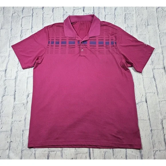 Adidas MENS SIZE XL Golf Polo Shirt Pure Motion Purple Casual FOREST LAKE