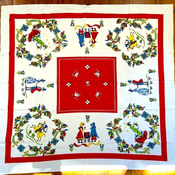 Vintage Table cloth‎ Dutch Images 52” x 48”