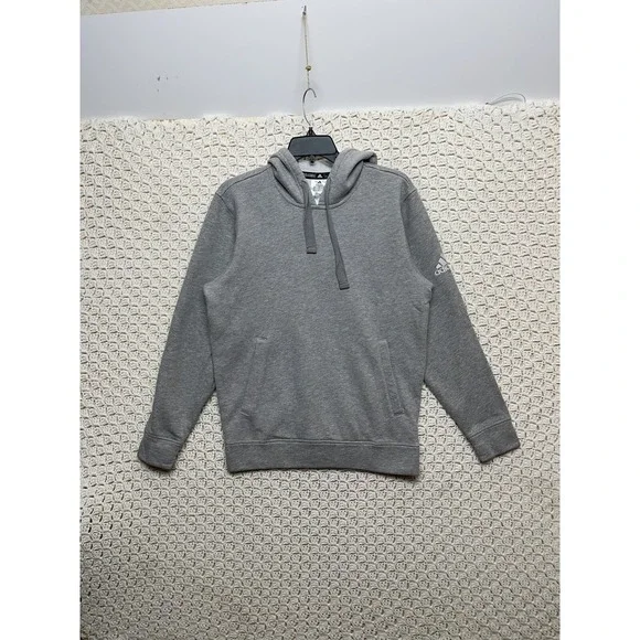 Adidas Men's Hooded Sweater Size Small Long Sleeve‎ Gray Logo