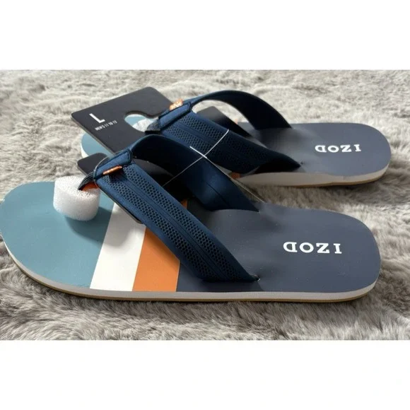 Izod flip flop beach pool shoes size L 11-12 New