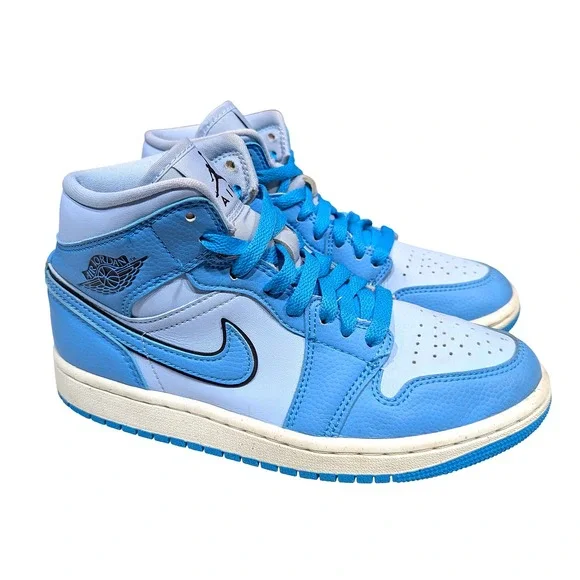 Air Jordan 1 Mid Ice University Blue Sneakers  Women's 6.5 DV1302-400‎