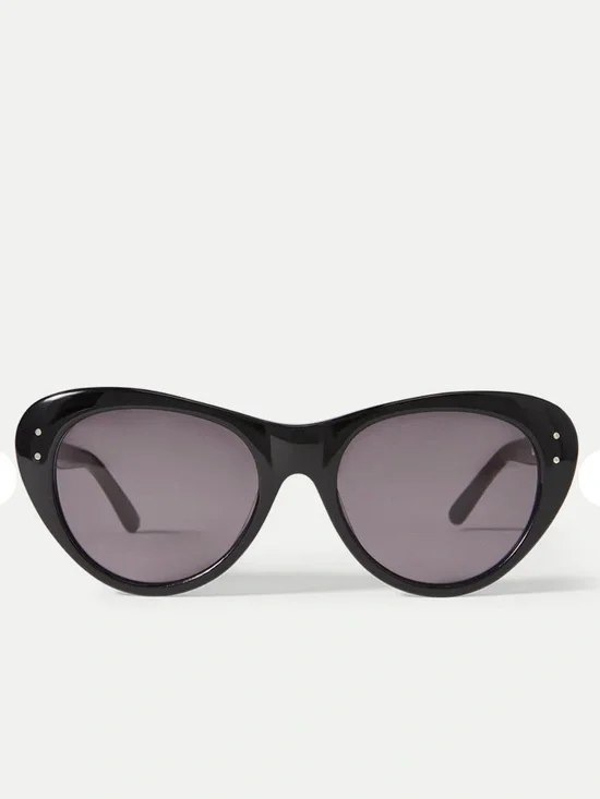 Veronica Beard Edie Cat-Eye Sunglasses in Black NWT incl Case Retail $298