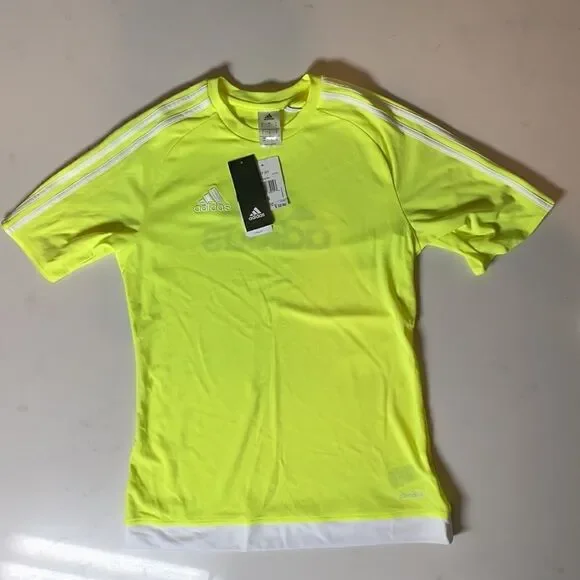 Adidas Men’s Yellow with White Detail Jersey T-Shirt Size S NWT