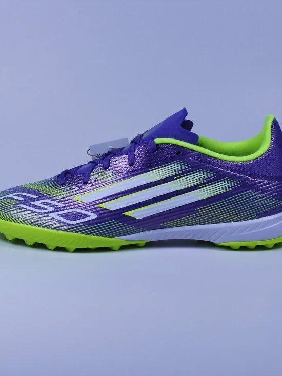 Adidas F50 League TF - Radiant Blaze Pack (Purple/Lemon) - Size 10.5