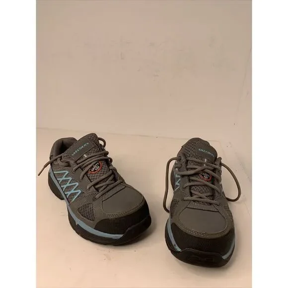 New Skechers ESD Womens 6.5 Safety Toe Work Shoes PPE Safety Toe Sneakers‎ Gray
