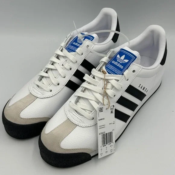 Adidas Samoa OG Classic Sneakers Shoe 3 Stripe White‎ Black Men's 10.5 DS No Box
