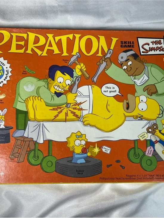 Vintage Milton Bradley The Simpsons Operation Board Game 2005 Tested Works
