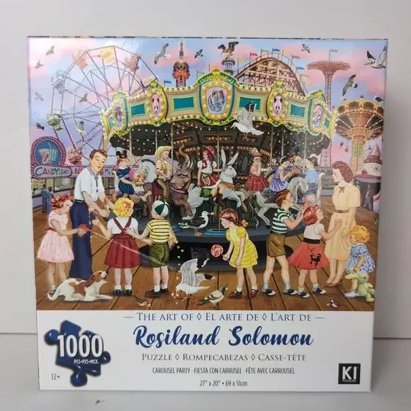 Rosiland Solomon Carousel Party 1000 Piece Jigsaw Puzzle KI Puzzles COMPLETE