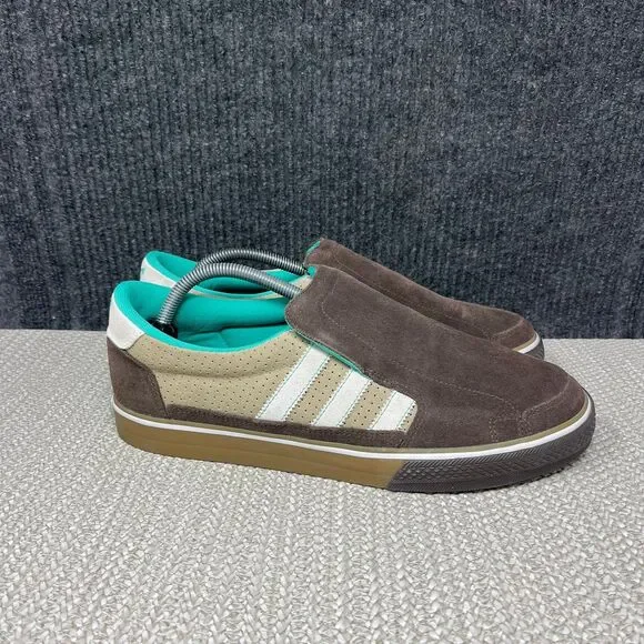 Adidas Originals Superskate Vulc SLP Slip On Skate Shoes Brown Suede Mens 9.5