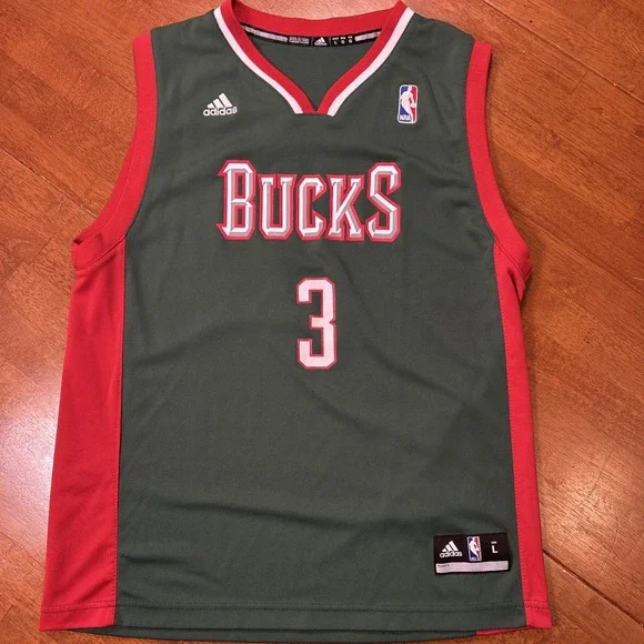 Adidas Milwaukee Bucks Jennings #3 NBA Green Youth Jersey - Size Large