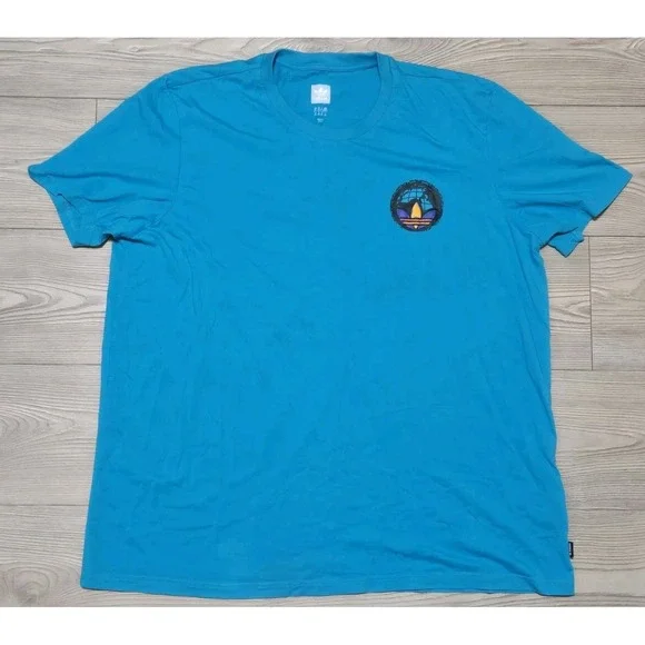 Adidas Skateboarding Shirts TEAL Blue Green Mens Size 2XL Short Sleeve