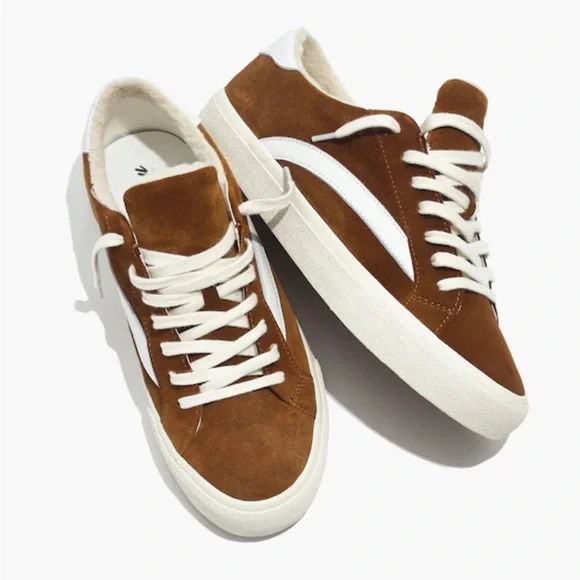 Madewell Sidewalk Low-Top Sneakers in Suede and Sherpa S-459 Sz 9.5