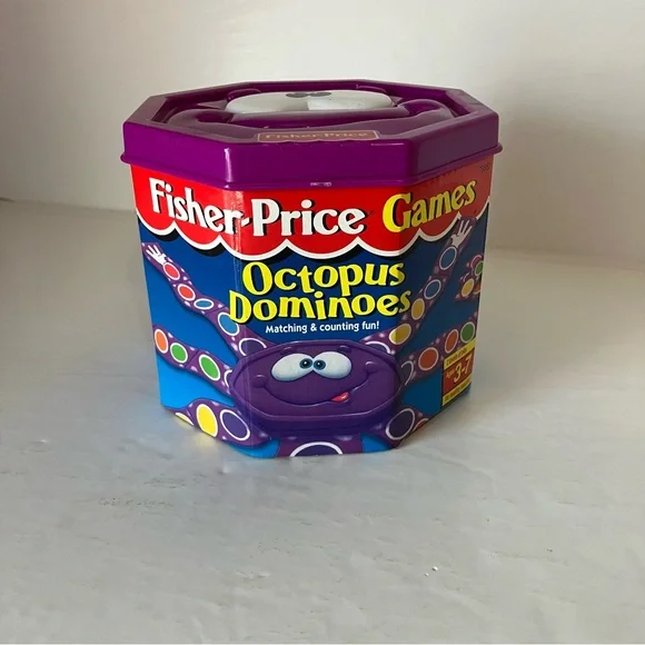 VTG 1996 Fisher Price Games Octopus‎ Dominoes Matching and Counting Fun Complete