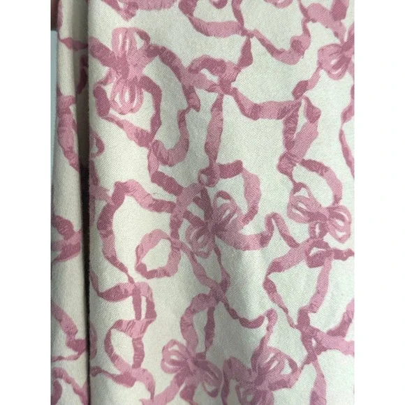 Pink Bow Print Square Tablecloth 51x48 Coquette Cottagecore Aesthetic Tea Party